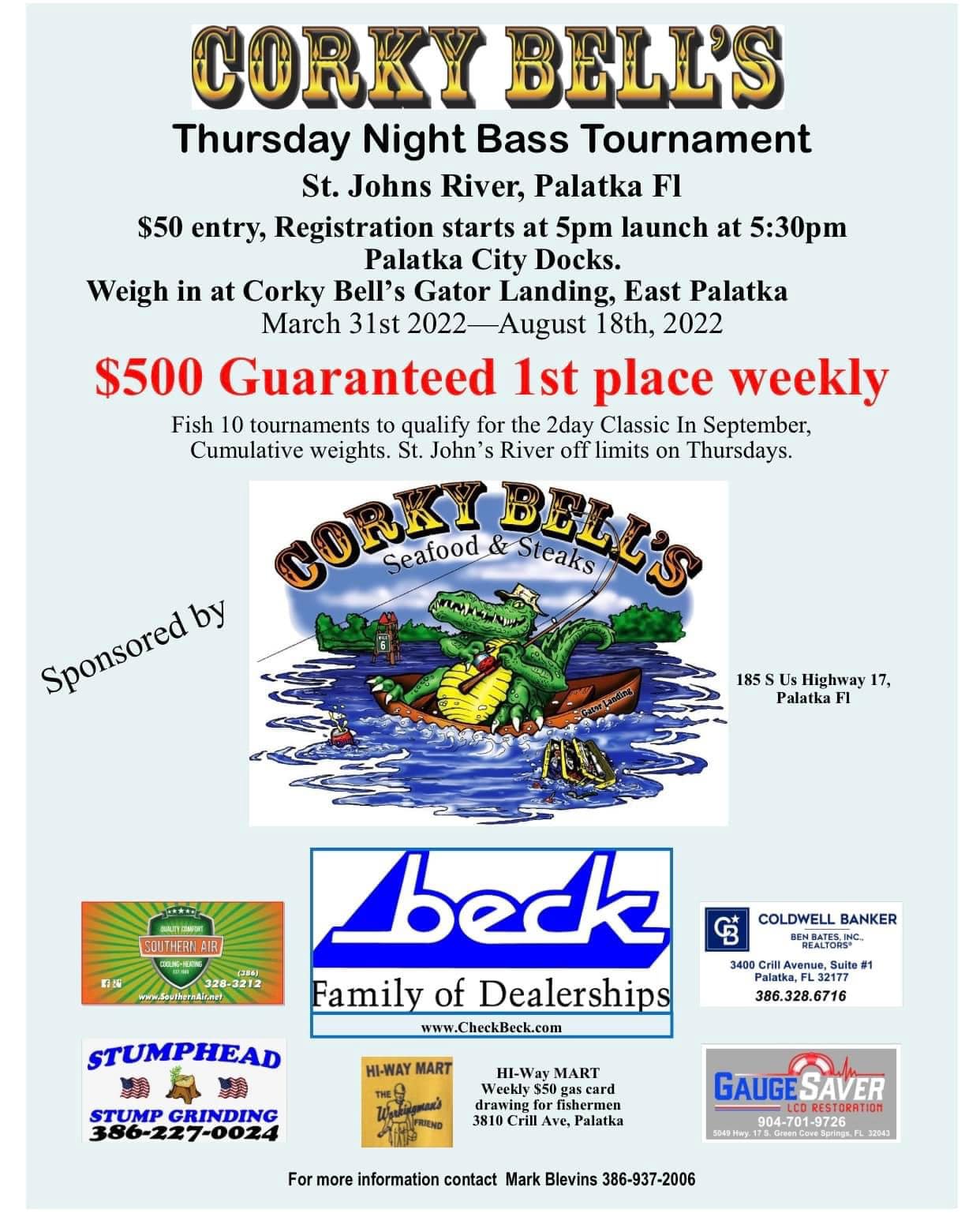 Thursday Night Bass Tournament Visit Palatka